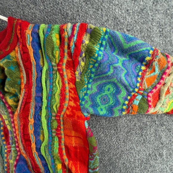 COOGI Australia Pure New Wool Sweater Colorful Red Crew Neck Pullover Medium - Picture 5 of 16